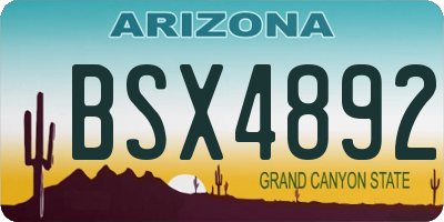 AZ license plate BSX4892