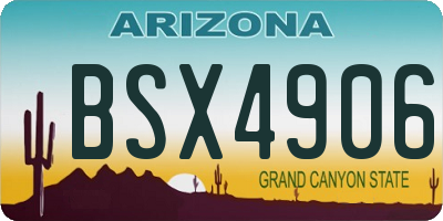 AZ license plate BSX4906