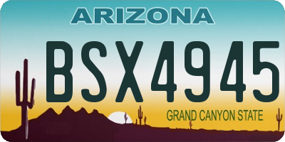 AZ license plate BSX4945