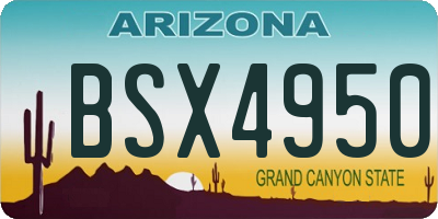 AZ license plate BSX4950