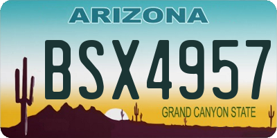 AZ license plate BSX4957