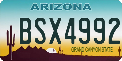 AZ license plate BSX4992