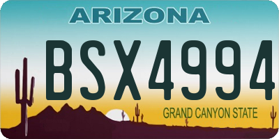 AZ license plate BSX4994