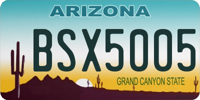 AZ license plate BSX5005