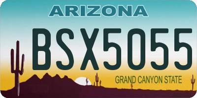 AZ license plate BSX5055