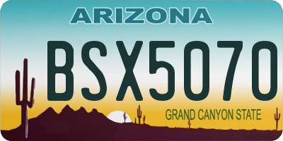 AZ license plate BSX5070