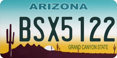 AZ license plate BSX5122