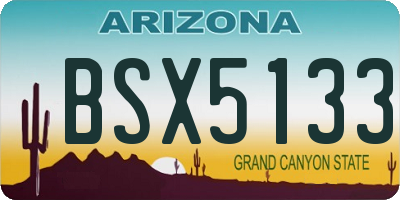 AZ license plate BSX5133