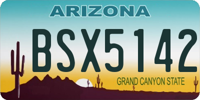 AZ license plate BSX5142