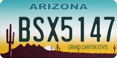 AZ license plate BSX5147