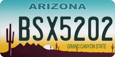 AZ license plate BSX5202