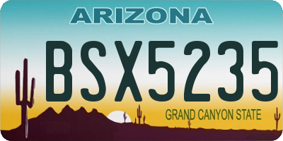 AZ license plate BSX5235