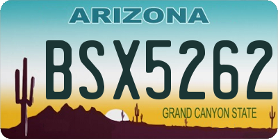 AZ license plate BSX5262