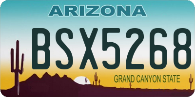 AZ license plate BSX5268