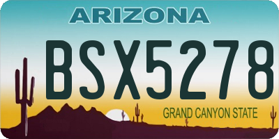 AZ license plate BSX5278