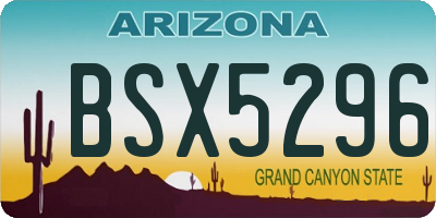 AZ license plate BSX5296