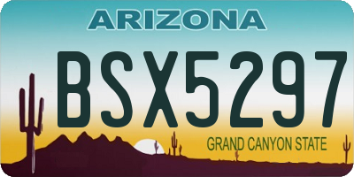 AZ license plate BSX5297