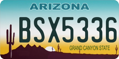 AZ license plate BSX5336