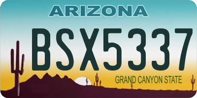 AZ license plate BSX5337