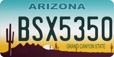 AZ license plate BSX5350