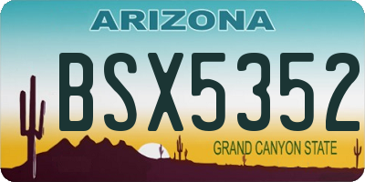 AZ license plate BSX5352