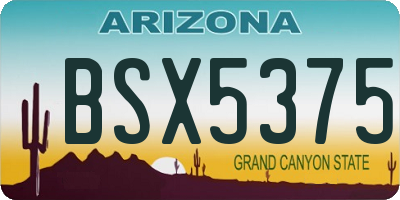 AZ license plate BSX5375