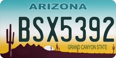 AZ license plate BSX5392