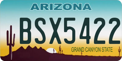 AZ license plate BSX5422