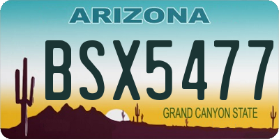 AZ license plate BSX5477