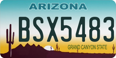 AZ license plate BSX5483