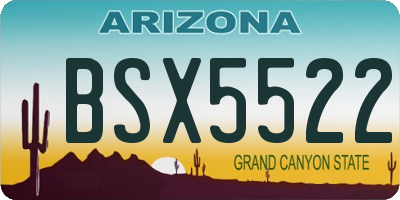 AZ license plate BSX5522