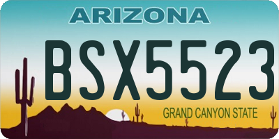 AZ license plate BSX5523