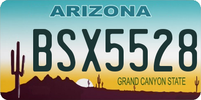 AZ license plate BSX5528