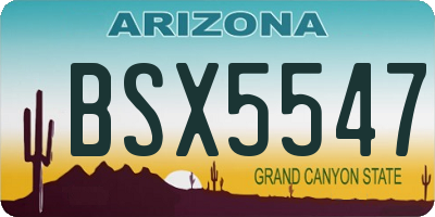 AZ license plate BSX5547