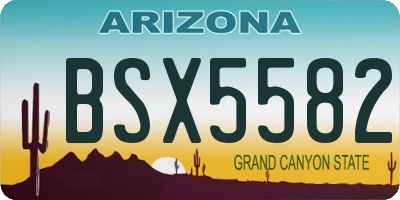 AZ license plate BSX5582