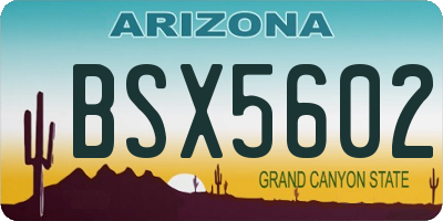 AZ license plate BSX5602