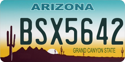 AZ license plate BSX5642