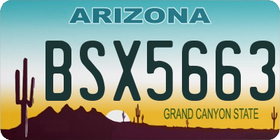 AZ license plate BSX5663