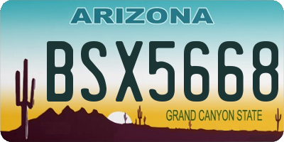 AZ license plate BSX5668