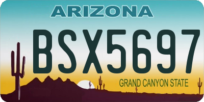 AZ license plate BSX5697