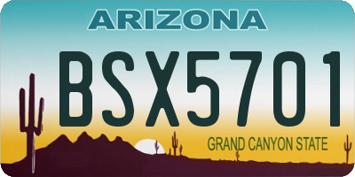 AZ license plate BSX5701