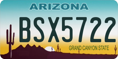 AZ license plate BSX5722