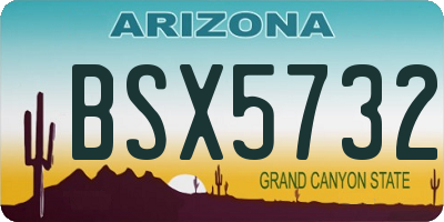 AZ license plate BSX5732