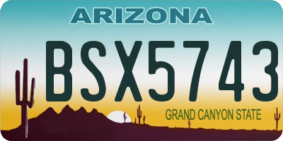 AZ license plate BSX5743