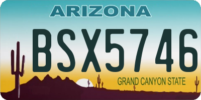 AZ license plate BSX5746