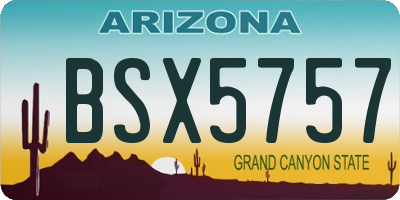 AZ license plate BSX5757