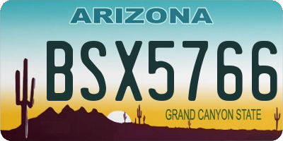 AZ license plate BSX5766