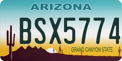 AZ license plate BSX5774