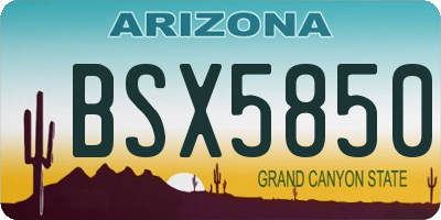 AZ license plate BSX5850