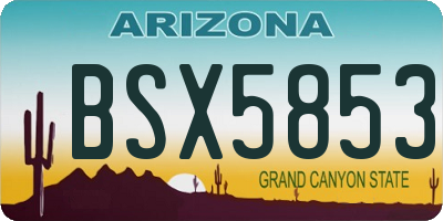 AZ license plate BSX5853